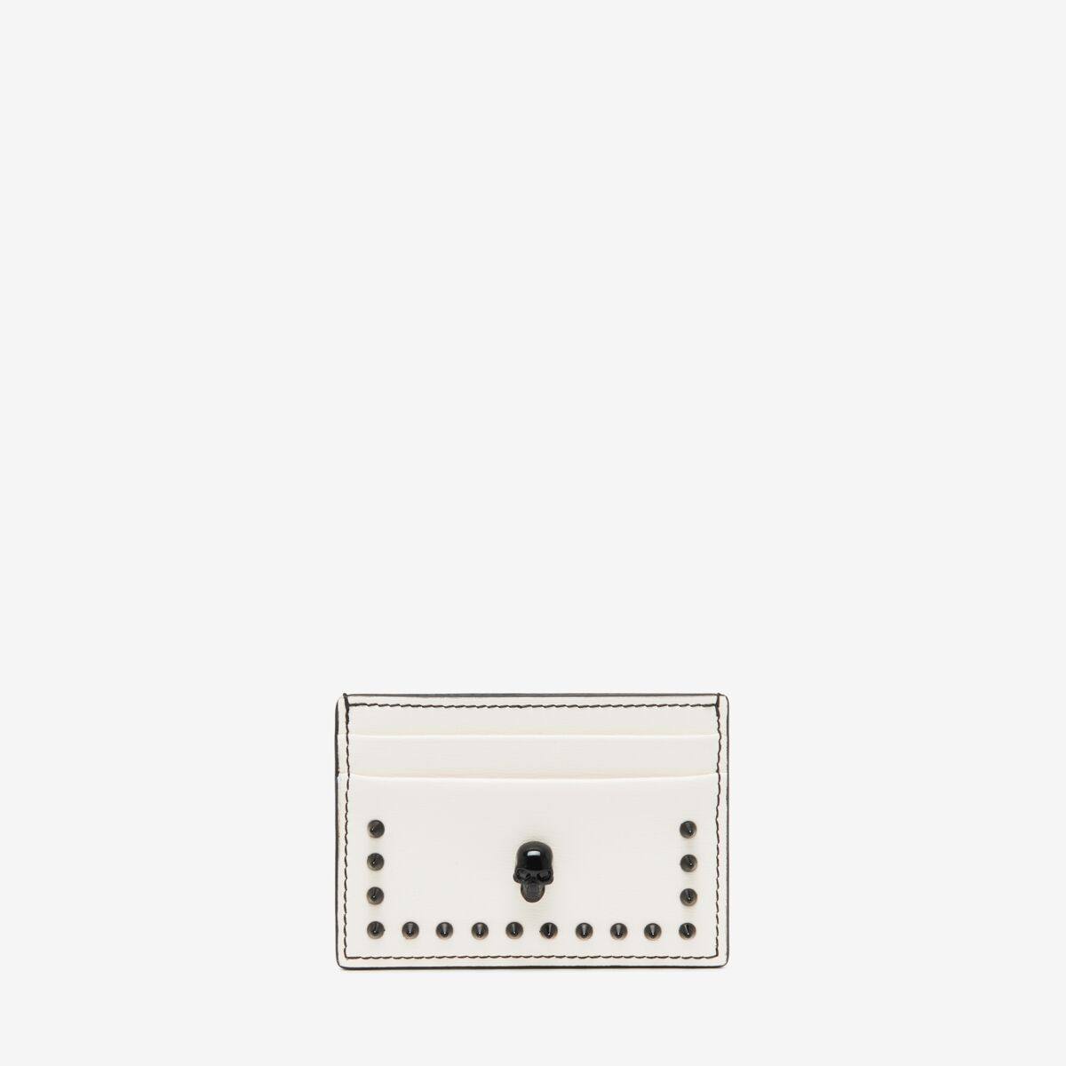 Alexander McQueen Women's White Skull Card Holder (Calf Leather)